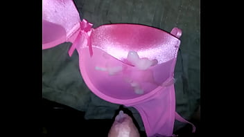 cum pink satin bra