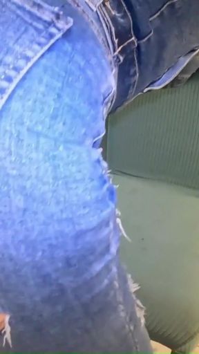 Hardcore Tease &amp; Double Cum on My Ripped Jeans and Open Denim Jacket   Clip 2