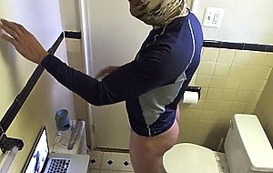 Bathroom in thong