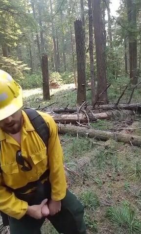 Wildfire Worker's Outdoor Masturbation Solo
