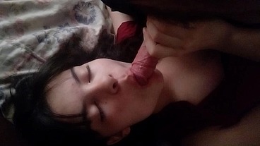 Laura sucks dick for the first time and loves it.. real amteur