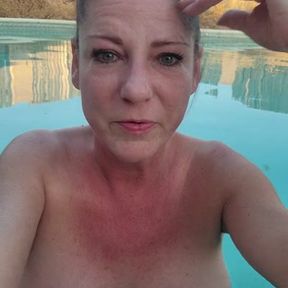 Naked smoking milf in pool pornhub con