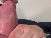 14” sounding rod pulled from big white cock urethra