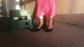 Woman with stiletto heels scratching her feet (7)