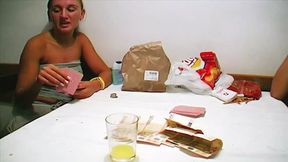 Two explosive German babes blow two massive cocks simultaneously