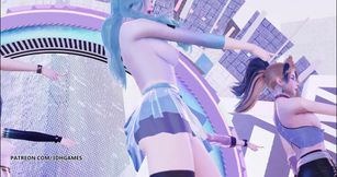 [MMD] Aespa - Black Mamba sexy striptease KDA Ahri Akali Seraphine Kaisa  Evelynn league of legends