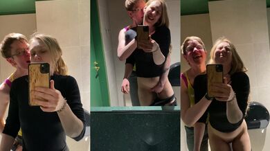 Lesbian Public Bathroom fucking blonde butch domination