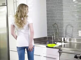 TRANS BEAUTIES - Sudsy Kitchen Chores Get Nasty When Tantalizing Janelle Fennec Begins Undressing