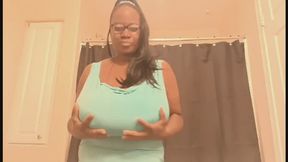 Big Black Boobs in Bathroom