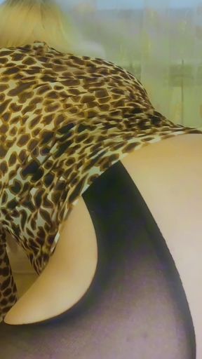 Sissy Blonde Sucks Big Dildo and Cums Without Hands