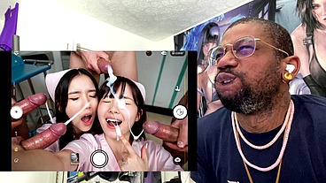 Hardcore Asian Nurse Bukkake, AI Generated