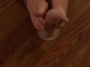 Wife shows how to jerk with feet