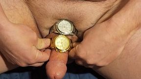 Wrist watch fetish. Jerk off session with 2 Michael Kors watches