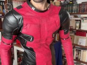 Deadpool strips and cums HARD