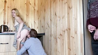 Hot blonde cheats on her cuckold husband with her best friend