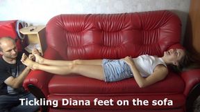 Ticklish casting - Tickling feet Ukrainian model 25 yo Diana on the sofa