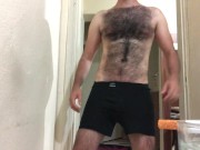 Hard perfect hairy body solo guy I ejaculate by fucking my hand