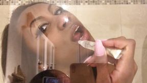 ASMR - Glass Kissing - Ass Worship - Wet Mouth Sounds - EbonyLovers