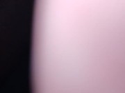 Muscle tattoo sissy in black panties shaking thick ass and masturbating with fleshlight in gloryhole
