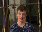 Bound twink sub is used for candle and wax tormenting