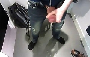 Jerking and cumming in dressing room