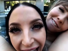 ANGELA WHITE Busty Bikini Threesome with