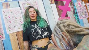 Anal Threesome During Tattoo Session