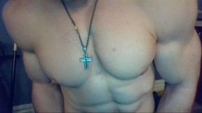 Muscle Guy, Flexes and Show Off His Cock and Jerks It, No Cum