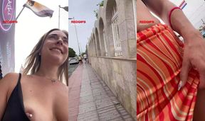 Amateur Flashing Outdoor Public Tits