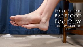Foot Fetish Barefoot Footplay Highly Arched Feet Side View - Kylie Jacobsx - WMV 1080p HD