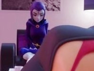 3D Teen Titan Raven futanari porn lesson