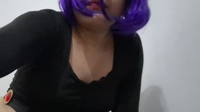 extended cut: fat ass sissy raven jerking off and cumming after anal creampie and fucking her ass with butt plug