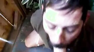 Bearded Daddy Blowjob by the Roadside