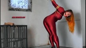 Quinn Carter Strappado in a Spandex Catsuit and Skyscraper High Heels! HD-mp4