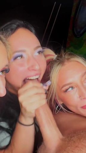 Hotwife Lexi Love, Nat, & Genesis Kiss Drain Cole Daniels Big White Cock Completely Dry!