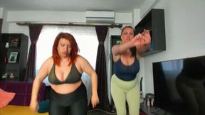 Our personal trainer gives us the best cardio workout