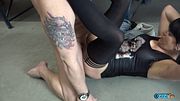 Some girls with tattoo art can fit like boxes in the storage area for access