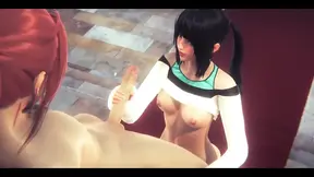 Hentai Uncensored - Yumiko Plays with Two Friends and Jerks off and Gets Fucked by Both of Them in a Church - Japanese Asian Man