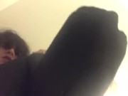 A twink showing his butt in leotards