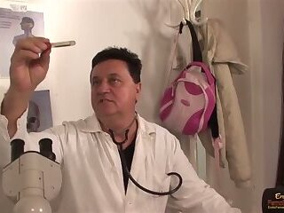 Pregnant slut gets fucked by her husband in the clinic