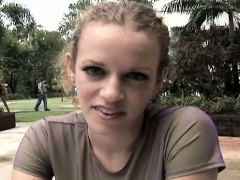 Hot coed teen Jessi gets her thin body stripped and fucked on campus