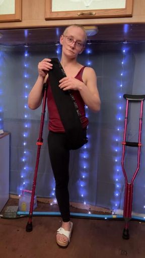 Pant leg folding - Lotion - Sex Wand and Camo Dildo Play