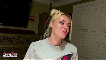 Petite blonde gets a sensual massage with a hand job and cock rubbing