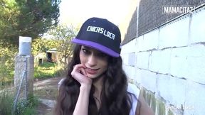 Skinny Brunette Gets Faced After Intense Outdoor Encounter