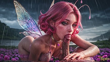 The fairy was summoned to fulfill a wish and fuck in the mouth.[AI]