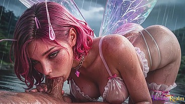 The fairy was summoned to fulfill a wish and fuck in the mouth.[AI]