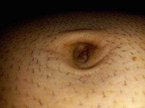 Navel fingering with q tip stick