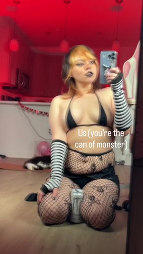 Brunette tomboy goth cute alt shows off natural tits