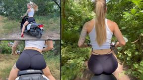 Chloe rides a scooter and shakes her booty