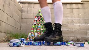 Crushing 100+ cans in Combat Boots